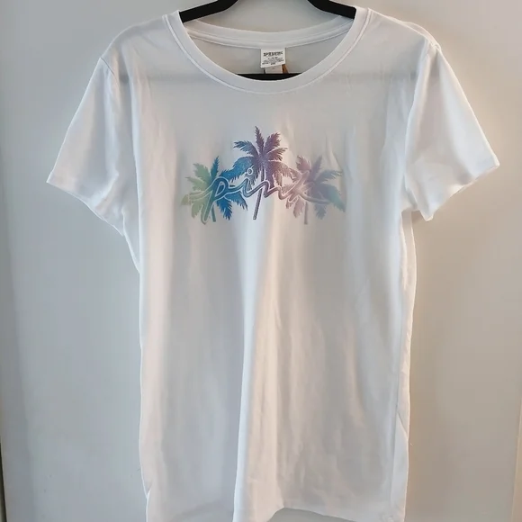 Victoria's Secret PINK Tropical Print Everyday T-shirt Size Medium - Picture 2 of 5
